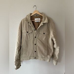 American Eagle Men’s Canvas Trucker Jacket Cream Size M